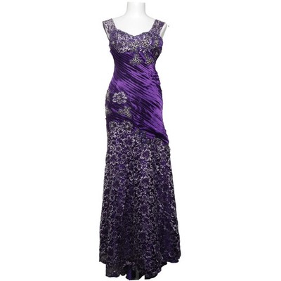 Aspeed, Abendkleid, Größe: XS, Lila/Mehrfarbig, Polyester, Blumen, Spitze #Ek5