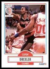 Clyde Drexler 1990-91 Fleer #154 Trail Blazers NBA READ FREE SHIP AutographDen