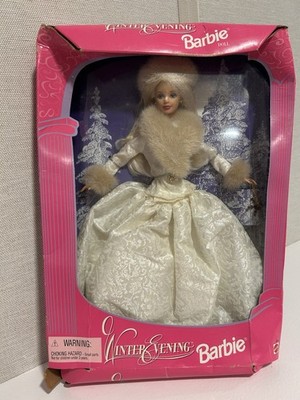 Mattel Barbie Winter Evening Fashion Doll Blonde Blue Eyes Original Box