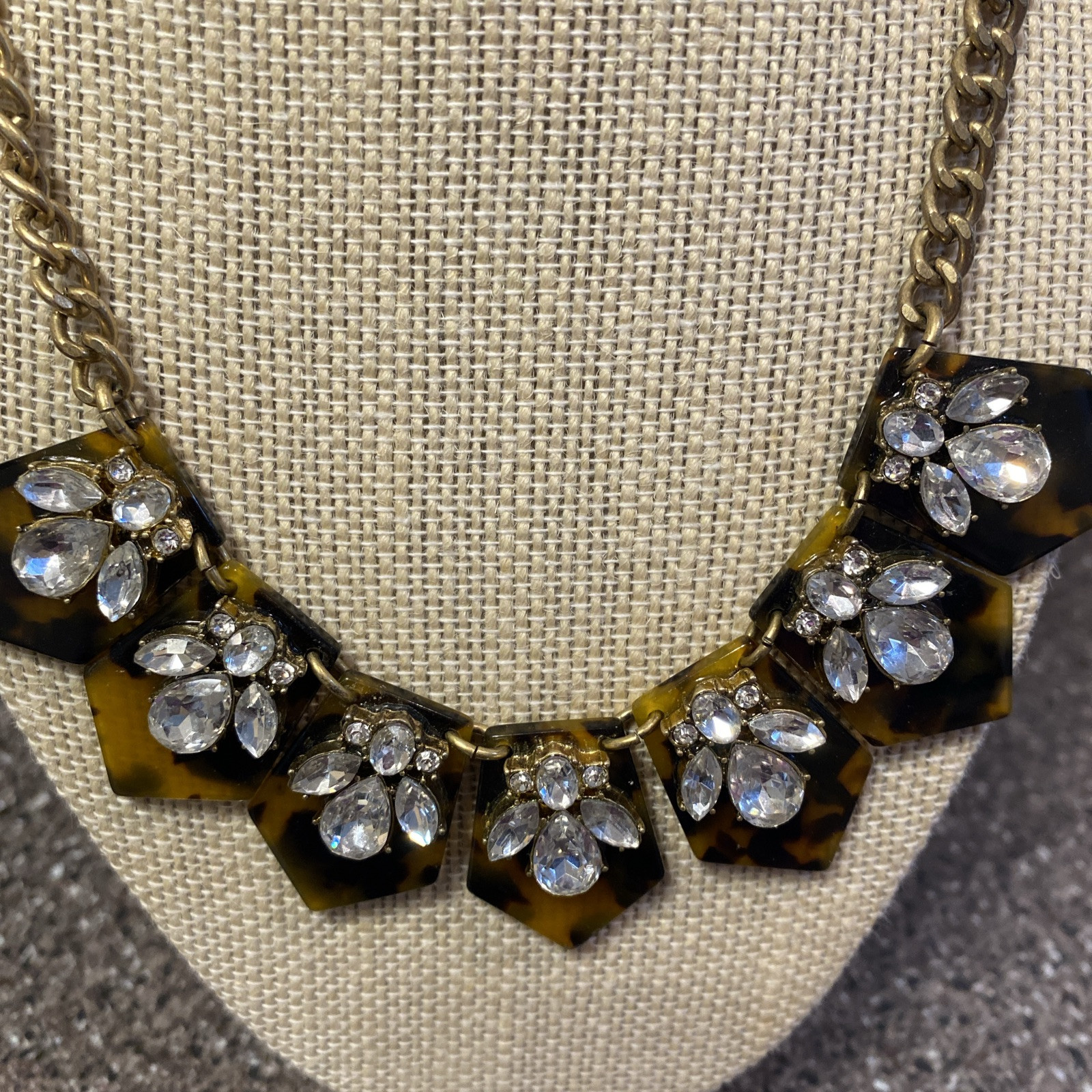 J. Crew Statement Rhinestone Adjustable  Tortoise… - image 9