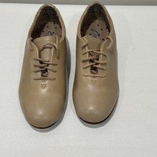 Capezio Tele Tone Tap Women's Caramel Leather Tap Shoes Lace Up Size 5.5 M