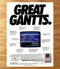 Symantec Gantt Time Line 3.0 PC Corporate - Video Game Print Ads Poster Art 1989