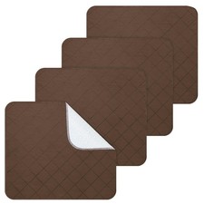 Waterproof Chair Pads for Incontinence, 4 Pack Reusable Seat 18" x 16", Brown