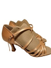 Capezio Julia Satin Strappy Ballroom Dance Heel Latin Shoes Open Toe Heels 8W