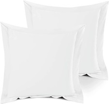 Saferay Green Solid Pillow Sham Set of 2 European 26x26 White