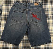 Y2K Rocawear Men's Denim Jean Shorts Baggy Long Relaxed Hip Hop Streetwear Sz 40