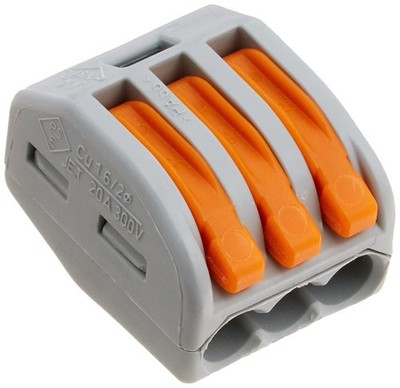 222-413 Lever-Nuts 3 Conductor Compact Connectors 10 PK