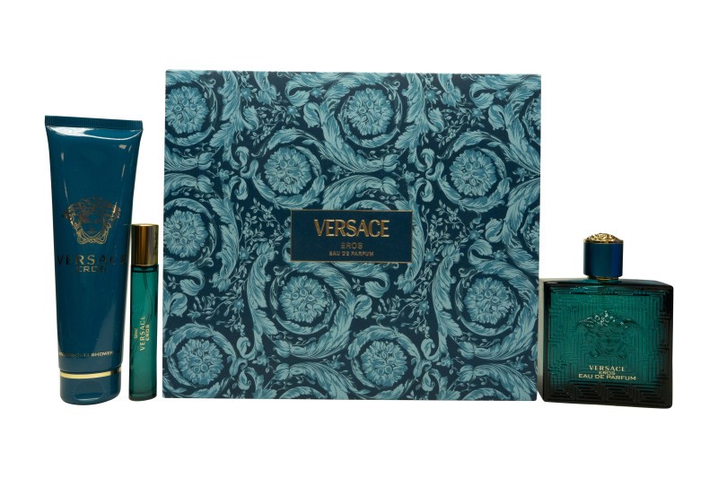 Versace Eros Gift Set 100ml EDP + 10ml EDP + 150ml Shower Gel - Image 2