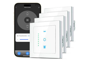 SMARTERCURRY WLAN Rollladenschalter [6 Gen],Smart LED Jalousien Schalter 4 Stüc