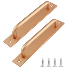 2 Pack 7 Inch Sliding Barn Door Handle With Plate Aluminium Alloy Gate Gold