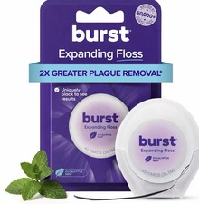 BURST Expanding Dental Floss - Black Expanding, Stain-Absorbing, Woven Floss, Ve