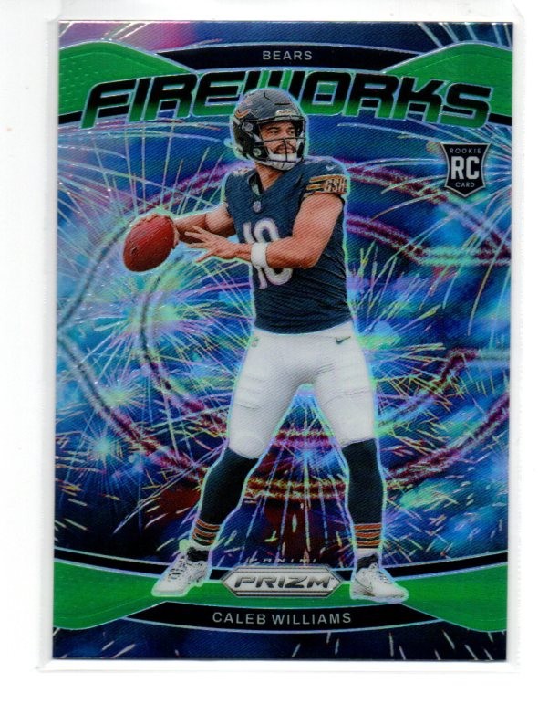 2024 Prizm Fireworks Green Caleb Williams Rookie Chicago Bears #25