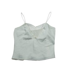 Vintage Delicate Bridal Ivory Satin Lace V-Neck Camisole Top Coquette Ethereal
