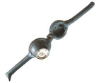Unusual cast iron lemon squeezer w/white ceramic cup & plunger -later 1800's — photo 6