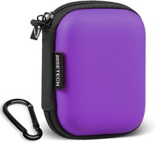 Earbud Case, Earphone Case Holder Hard EVA Headphone Small Zipper Pouch - Purple