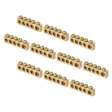 10 Pcs Ground Bus Bar 5 Positions Brass Terminal Grounding Bar