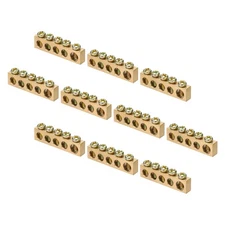 10 Pcs Ground Bus Bar 5 Positions Brass Terminal Grounding Bar