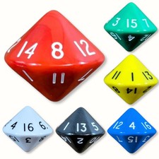 D16 Dice Sixteen Sided Cone Die DND TTRPG Poly Math Blood Bowl 40k Colour Set