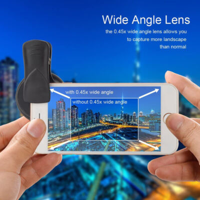 APEXEL Universal Clip Cell Phone Camera Macro Lens Wide Angle