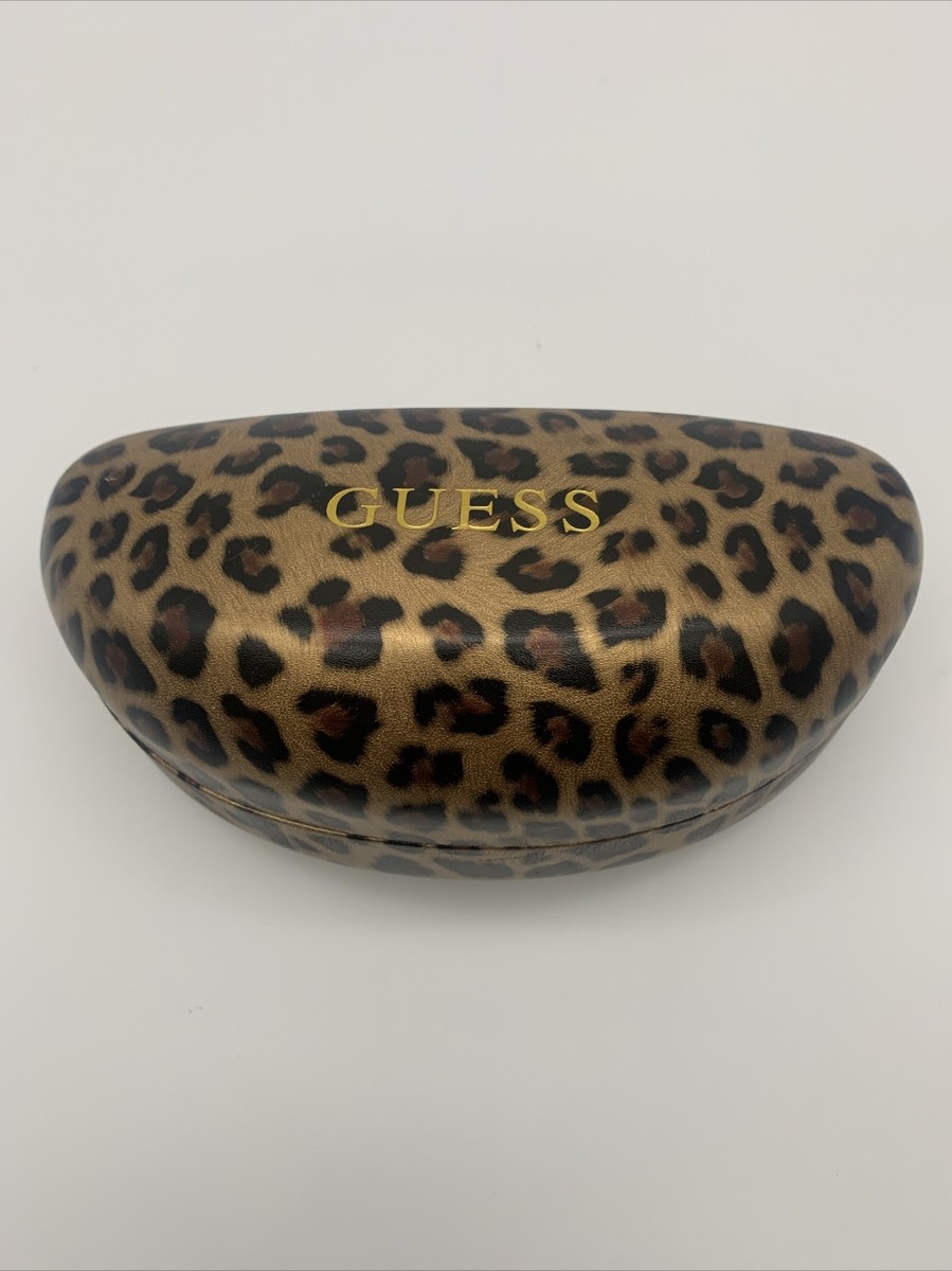 GUESS LEOPARD PRINT Sunglasses/Eyeglasses HARD CLAM CASE 