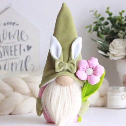 UK Easter Bunny Gnome Plush Doll Dwarf Decoration Spring Gnomes Stuffed Toy Gift - Picture 12 of 14