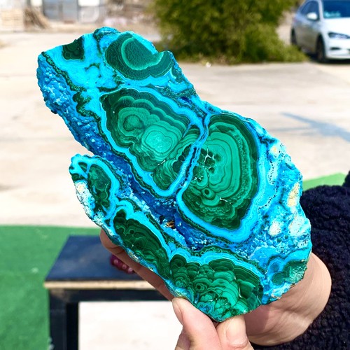 1.56LB Natural Chrysocolla/Malachite transparent cluster rough mineral sample - 第 2/24 張圖片
