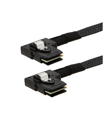 Mini SAS Cable, SFF-8087 to SFF-8087 Right Angle to Left Angle High-Speed Dat...