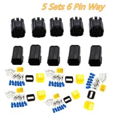 5 Kits 6 Pin Way Sealed Waterproof Electrical Wire Connector Plug Terminal Set