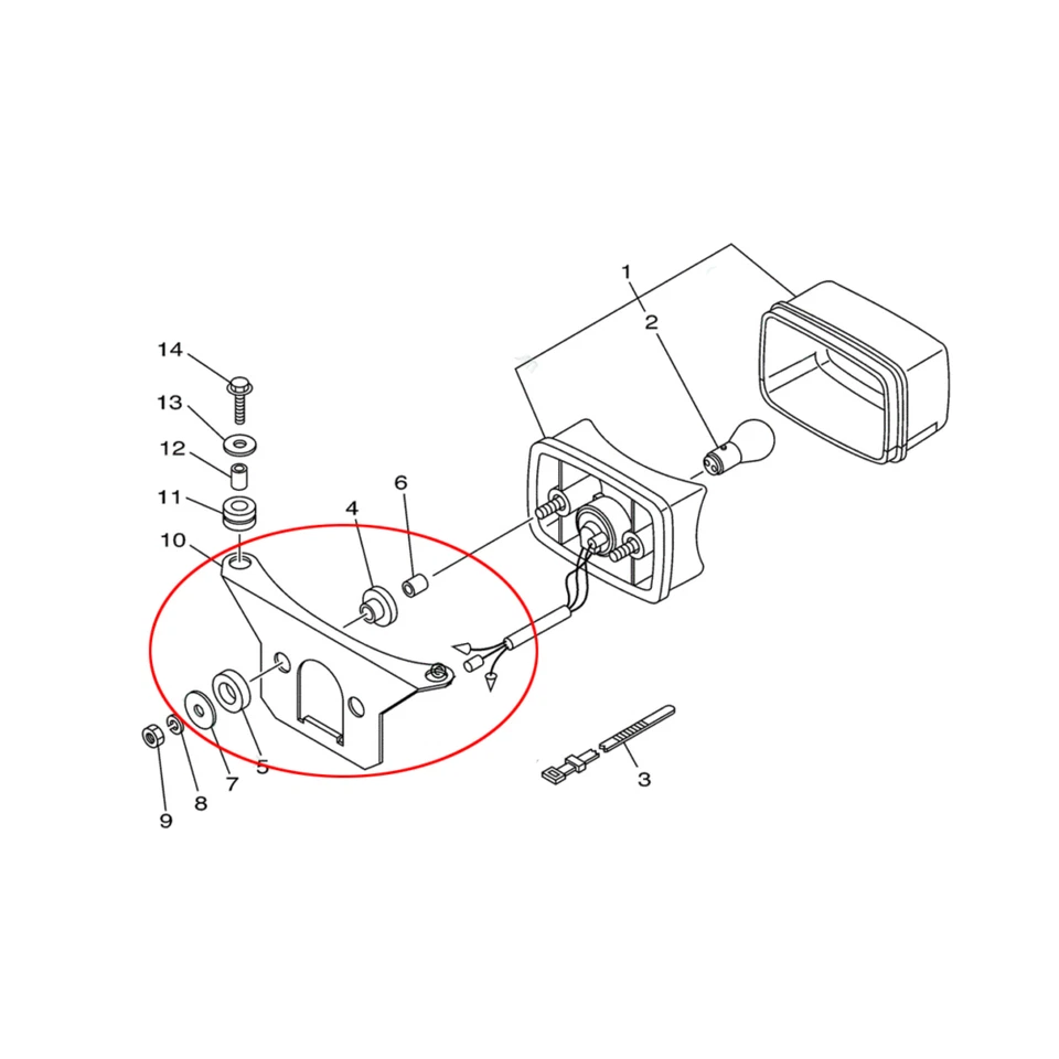 Luz trasera de freno para Yamaha Banshee Warrior Blaster lente y soporte EE. UU. Foto 2 de 4