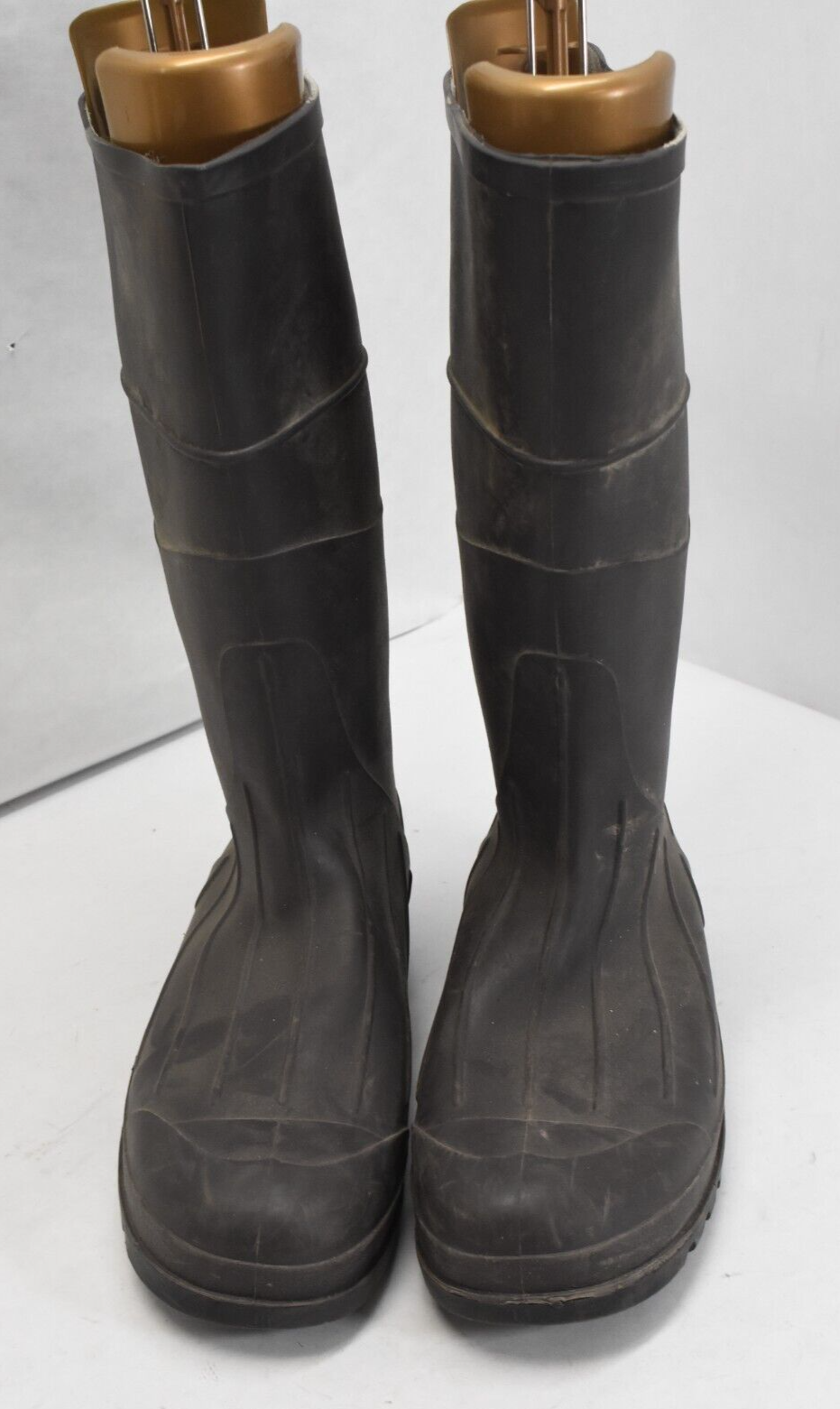 Rain Boots Waterproof Rubber Boots Mid Calf Slip On Black Boots Mens Size 11-image