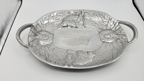 Cast Aluminum Bunny Rabbit Serving Tray Platter Footed Handles Easter Spring 13” - Picture 7 of 7