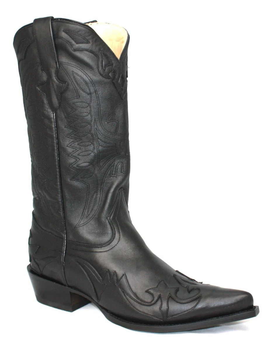 Santiags mexicaines cuir noir - Bottes santiag et country