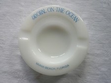 Doral On the Ocean Miami Beach Florida Vintage Milk Glass Ashtray Made in USA!