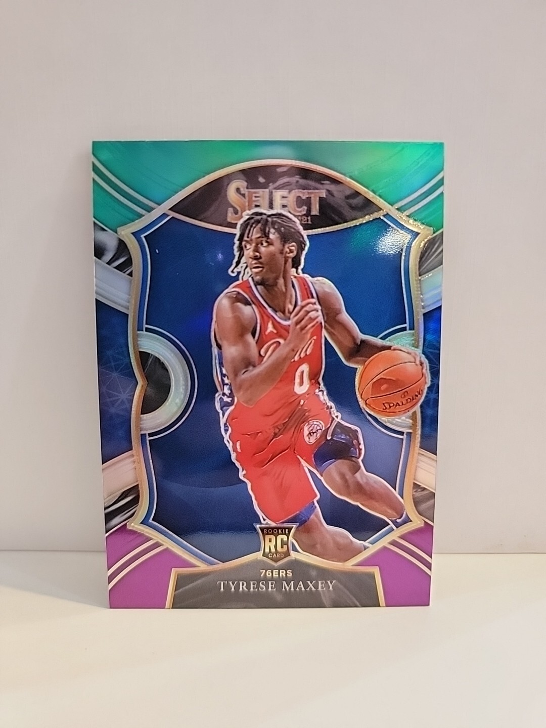 2020-21 Select Tyrese Maxey Concourse Green White Purple Prizm Rookie RC #81