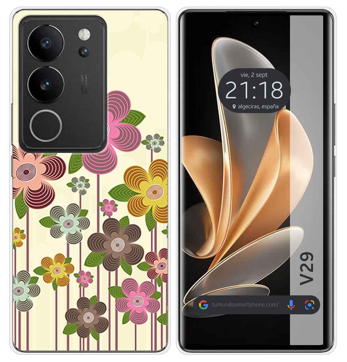 Cover Silicone per Vivo V29 5G Disegno Primavera IN Fiore Disegni