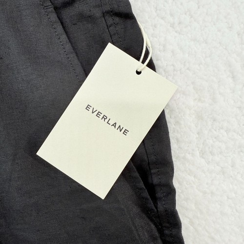 Everlane Linen Way High Drape Pleated Short Black Beachy Preppy Size 10 NWT - Picture 5 of 12