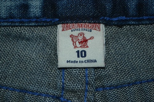 True Religion Boy's Straight Pocket Flaps Bleached Blue Denim Jeans Size 10 - Picture 9 of 12
