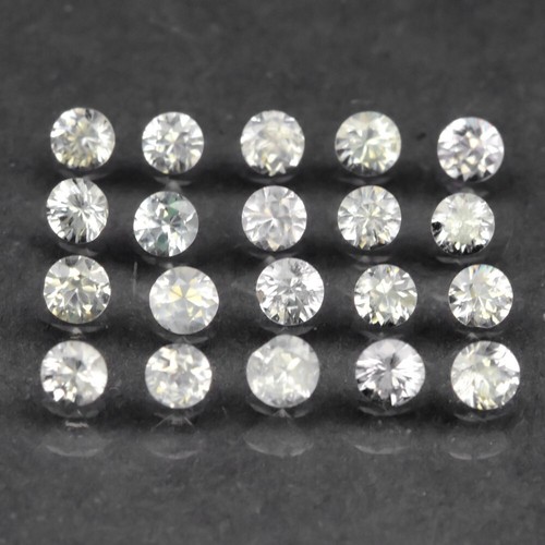 ๐ 1.09ct 20pcs Lot Round Brilliant White Sapphire - Unheated, Ceylon Gems