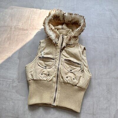 Vest LGB If Six Was Nine Style Faux Fur Zip Hood Vintage Vest LGB If Six Was Nine Style Faux Fur Zip Hood Vintage
