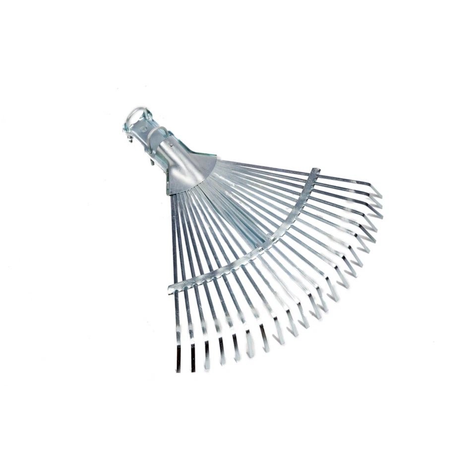 RASTRELLO SCOPA PER FOGLIE GIARDINO A 22 DENTI REGOLABILE ATTACCO MORSETTO FALCI