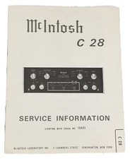 McIntosh C28 Preamplifier Service Manual service information