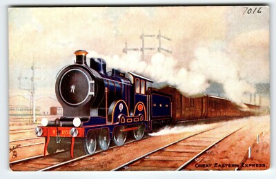 Railroad Train Postcard Tuck Great Eastern Express Railway Series 9161 Vintage