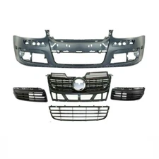 Set of 5 Front Bumper Cover and Grille Kit Fits 05-10 Volkswagen Jetta