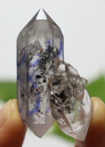 24,6g NATÜRLICHE HABEN BEWEGLICHE ZWEI Treibsand Enhydro QUARTZ Kristallspitze Probe - Bild 8 von 15