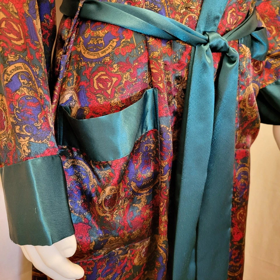 Bata Victorias Secret adulto S/M verde azulado satinado poliéster cinturón largo número 1 Londres Foto 4 de 4