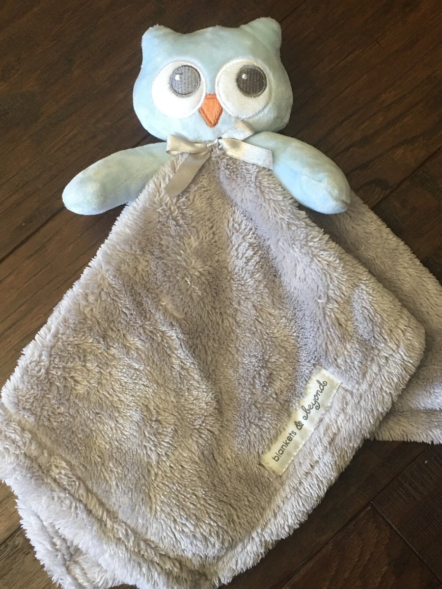 Blankets Beyond Blue Owl Gray Blanket Lovey Baby Blanket Plush Security