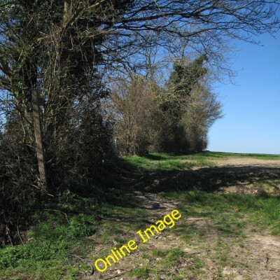 Foto 12x8 Arkesden: Fußweg nach Newland End A Beton Fingerpfosten Punkte c2014