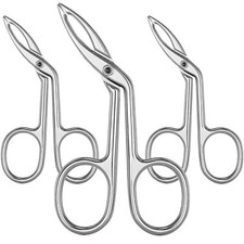 3Pk Tweezer Scissors Handle Slant Tip Eyebrows Plucker Tweezers for Facial Hair