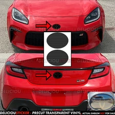 For 2022-25 Gr86 Smoke PreCut Vinyl Tint Overlay Ppf Decal for Front Rear Emblem