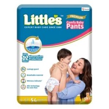 Littles Premium Comfy Baby Diaper Pants XL, 54 Count